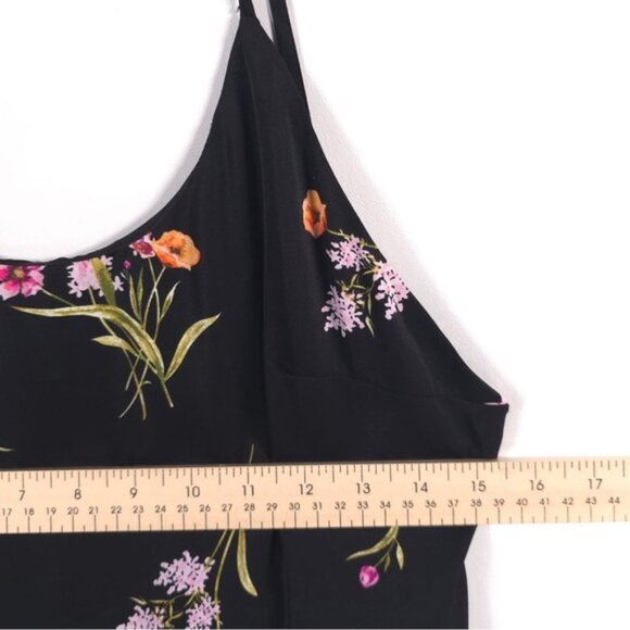 Lulus Blooming Vision Black Floral Maxi Dress Side Slit Size LARGE - Picture 8 of 13